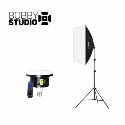 Набор Cофтбокс "BOBBYSTUDIO LIGHT" 50x70 + Умная Светодиодная Лампа BobbyStudio ​с пультом LT-E27 LED 300W