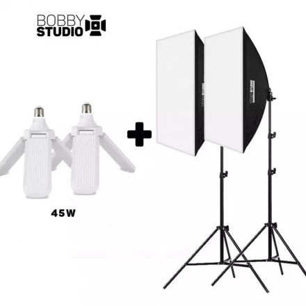 Софтбокс "BobbyStudio Light" 50x70 (2шт) + Лампа 45w (2шт)