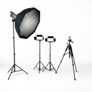 Профессиональный студийный комплект для съёмки BobbyStudio: Bediro T200 Pro 200W, LED U600+ PRO RGB, октобокс 95 см, стойки и штатив Профессиональный студийный комплект для съёмки BobbyStudio: Bediro T200 Pro 200W, LED U600+ PRO RGB, октобокс 95 см, стойки и штатив