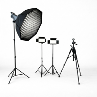 Профессиональный студийный комплект для съёмки BobbyStudio: Bediro T200 Pro 200W, LED U600+ PRO RGB, октобокс 95 см, стойки и штатив Профессиональный студийный комплект для съёмки BobbyStudio: Bediro T200 Pro 200W, LED U600+ PRO RGB, октобокс 95 см, стойки и штатив