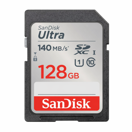 Карта памяти SanDisk Ultra SD 64GB / 128GB / 256GB — UHS-I Class 10 до 140MB/s для фотоаппаратов и Full HD видео