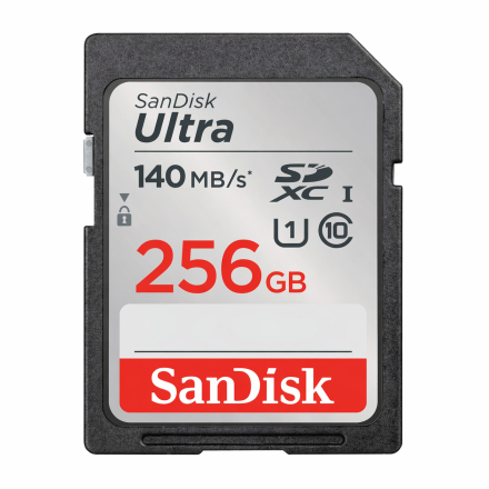 Карта памяти SanDisk Ultra SD 64GB / 128GB / 256GB — UHS-I Class 10 до 140MB/s для фотоаппаратов и Full HD видео
