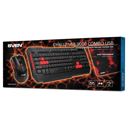 Клавиатура + мышь + коврик SVEN Challenge 9000 Combo, игровой набор
