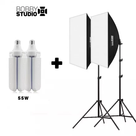 Софтбокс "BobbyStudio Light" 50x70 (2шт) + Лампа 55w (2шт)