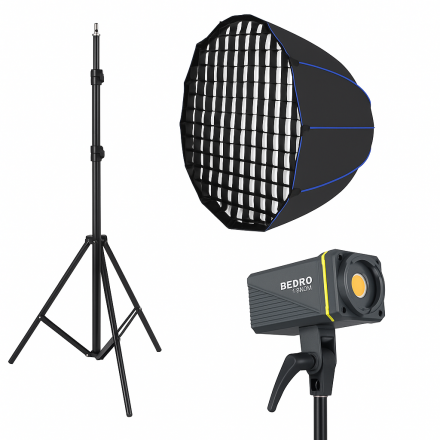 Набор октобокс 70 см + Световая пушка Bediro t200 200w + усиленная стойка