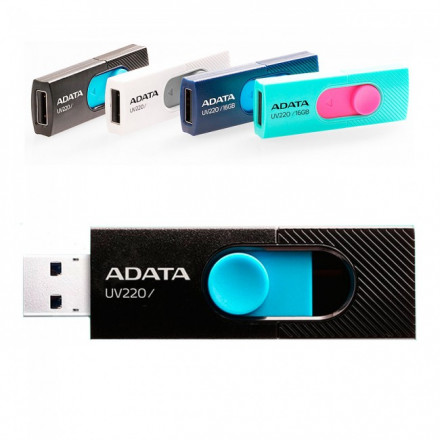 USB Флешка ADATA 32GB UV220 USB 2.0 Black-Blue/White-Grey