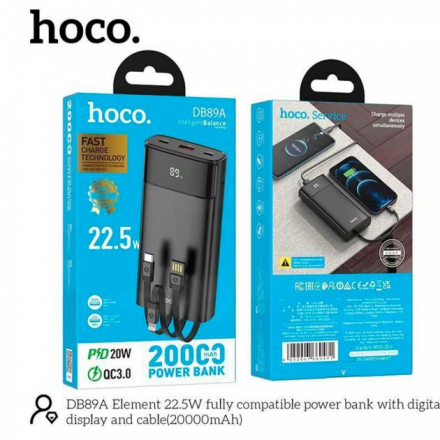 Повербанк Hoco DB89A 20000 mAh — надёжный внешний аккумулятор для смартфонов и планшетов