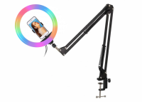 Кольцевая лампа "BobbyStudio Light RGB" Punk 33см с кронштейном для стола 