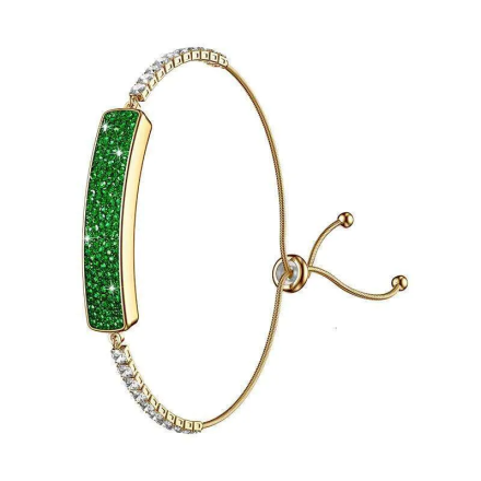 Женский смарт-браслет B5 (Silver / Green) — Ювелирный дизайн и мониторинг здоровья