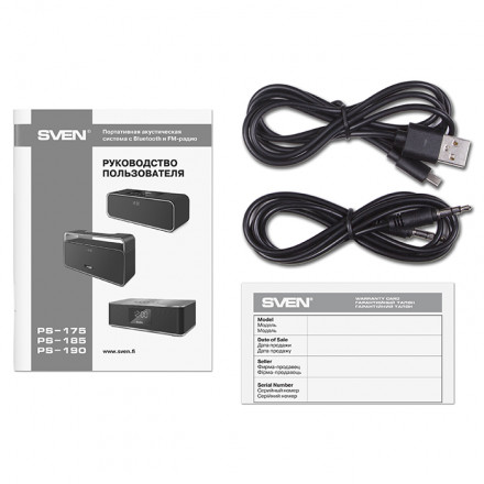 Портативная акустика с дисплеем, часами и будильником SVEN PS-190