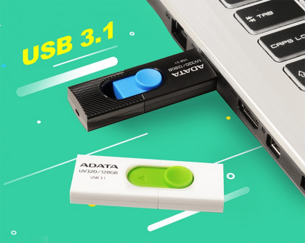 USB Флешка ADATA 128GB UV320 USB 3.1 Black-Blue/White-Green