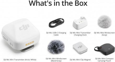 Петличный микрофон DJI Mic Mini White (без радиоприёмника)