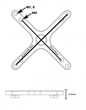 Нижняя площадка-адаптер DJI O3 Air Unit (RUSHFPV)