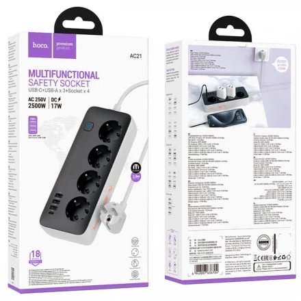 Удлинитель Hoco AC21