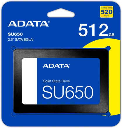 SSD ADATA SU650 512GB 2.5" SATA III, до 520MB/s, TLC 3D NAND