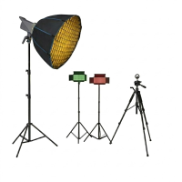 Комплект освещения Home Studio: Bediro T200 Pro 200W + Octobox 70см, 2×RGB LED U600 PRO + стойки и штатив с MagSafe держателем Комплект освещения Home Studio: Bediro T200 Pro 200W + Octobox 70см, 2×RGB LED U600 PRO + стойки и штатив с MagSafe держателем