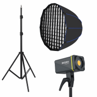 Комплект студийного освещения Home Studio Max с фоном 2x3м — Bediro T200 Pro 200W, Octobox 70 см, 2× RGB LED U600 PRO, стойки, штатив и MagSafe держатель