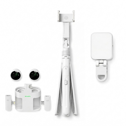 Набор блогера 3 в 1: Петличный микрофон S60, штатив Ulanzi TT88 MagSafe (1.67 м) и магнитная LED-подсветка W78
