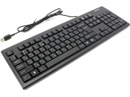 Клавиатура A4TECH KR-83 COMFORT USB ROUND EDGE KEYBOARD BLACK US+RUSSIAN