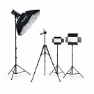 Профессиональный студийный свет Pro Studio: Bediro TJ300II Bi-Color + октобокс 95см + 2×RGB LED панели (U880+ PRO и U600+ PRO) + стойки + штатив F-660TK с магнитным держателем