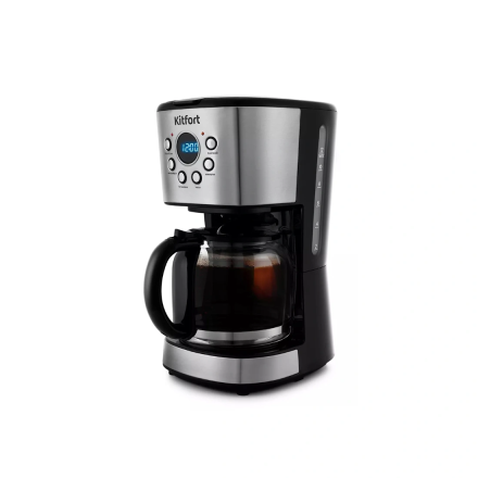 Капельная кофеварка Kitfort КТ-728 (900 W / 1.5 л / Black-Steel)