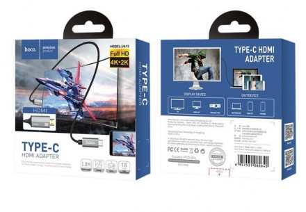 Кабель Type-C на HDMI 4K HOCO UA13