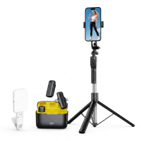 Набор блогера 3-в-1: Монопод-штатив K50 (1.9 м) + Петличный микрофон J13 Pro + LED-видеосвет W78