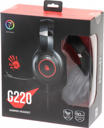 Наушники с микрофоном A4Tech BLOODY G220 NEON Gaming 3.5mm & USB Black