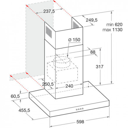 ВЫТЯЖКА HOTPOINT-ARISTON HHBS 6.7F LT X