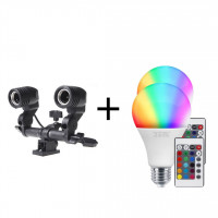 Двойной патрон Bobby Studio + RGB Светодиодная лампа (15W) A80-265V Двойной патрон Bobby Studio + RGB Светодиодная лампа (15W) A80-265V