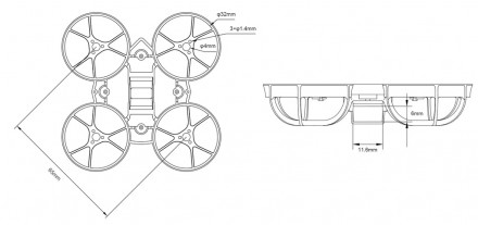 Рама квадрокоптера Meteor65 (BETAFPV)