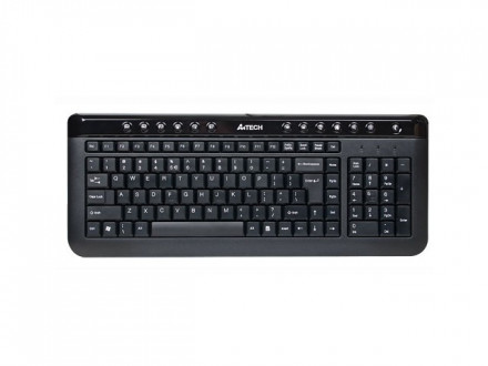 Клавиатура A4TECH KL-40 X-SLIM PS/2 MULTIMEDIA KEYBOARD BLACK US+RUSSIAN