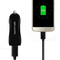 Автомобильное зарядное устройство Promate Vivid Black