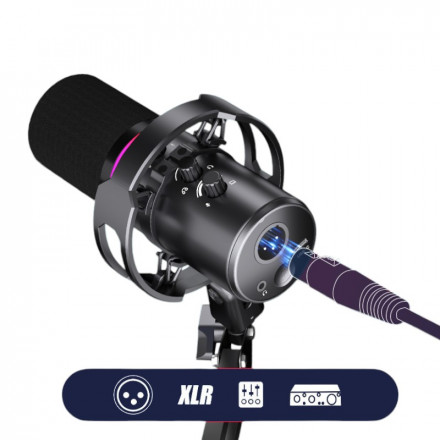 Универсальный Студийный Микрофон RGB Mic (Петличка)