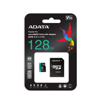Скоростные карты памяти MicroSDXC ADATA Premier Pro UHS-I (U3 / V30S / A2) + Адаптер