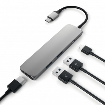 Мультипереходник Aluminum Type-C Multi-Port Adapter 4K HDMI (4 в 1)