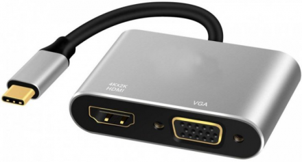 Адаптер Alluminium Type-C to HDMI / VGA