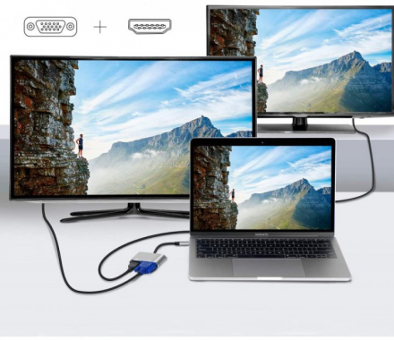 Адаптер Alluminium Type-C to HDMI / VGA