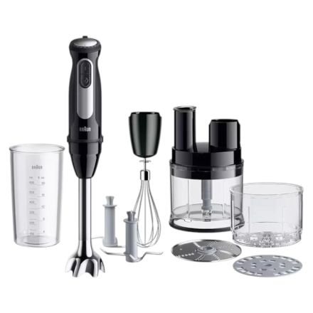 Погружной блендер Braun MQ55755MBK MultiQuick 5 Vario Fit+, 1000 Вт, 21 скорость, с расширенной комплектацией и насадками