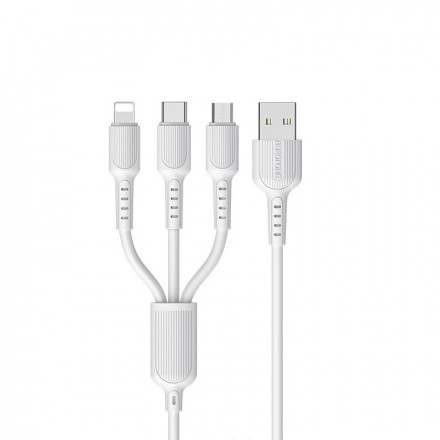 USB кабель Borofone BX16 Easy 3 в 1 (1 м)