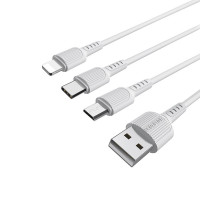 USB кабель Borofone BX16 Easy 3 в 1 (1 м)  USB кабель Borofone BX16 Easy 3 в 1 (1 м)