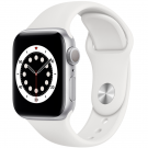 Смарт-часы Apple Watch Series 6 40mm Silver Aluminium White Band MG283  Смарт-часы Apple Watch Series 6 40mm Silver Aluminium White Band MG283