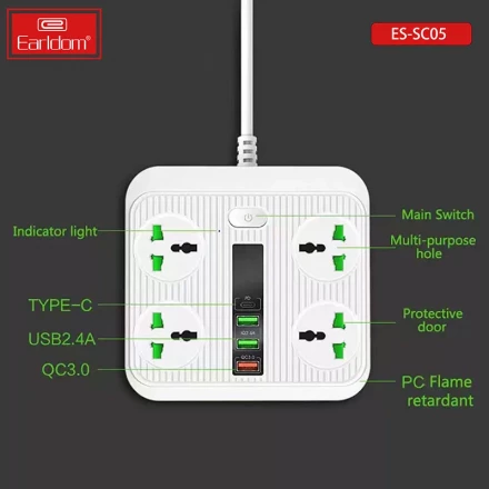 Сетевой фильтр Earldom ES-SC05
