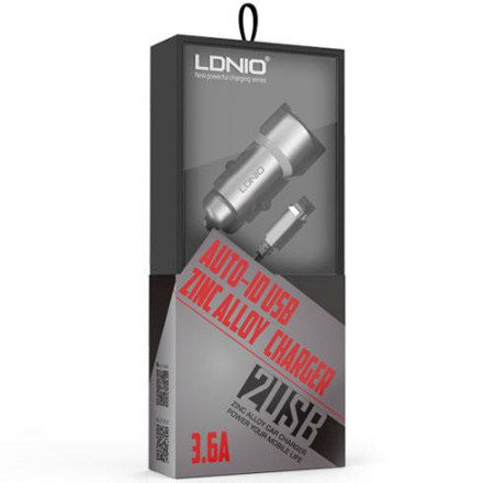 Авто-зарядное устройство LDNIO C302 с кабелем Type-C