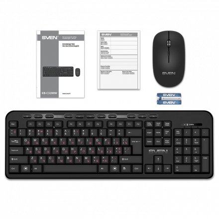 Беспроводной набор: мультимедийная клавиатура + мышь SVEN KB-C3200W