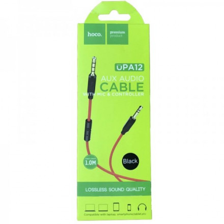 Кабель Aux Audio Hoco UPA-12 3.5-3.5 + Mic 1m