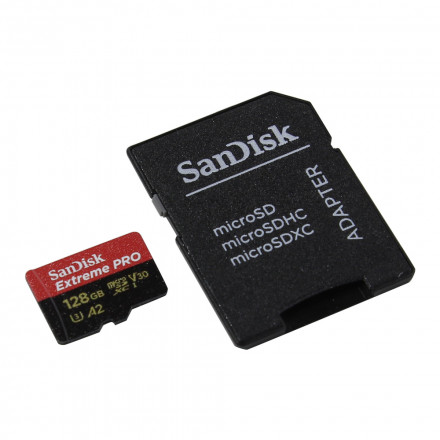 Карта памяти 128Gb SanDisk Extreme Pro microSDXC Class 10 UHS-I U3 V30 A2