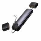 Картридер HOCO HB56B Victory Type-C / Lightning 3-в-1 для USB-A, SD и TF карт памяти Картридер HOCO HB56B Victory Type-C / Lightning 3-в-1 для USB-A, SD и TF карт памяти