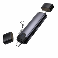 Картридер HOCO HB56B Victory Type-C / Lightning 3-в-1 для USB-A, SD и TF карт памяти Картридер HOCO HB56B Victory Type-C / Lightning 3-в-1 для USB-A, SD и TF карт памяти