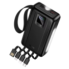 Мощный повербанк Hoco J173 20000mAh с быстрой зарядкой 22.5W, встроенными кабелями и двойным LED-фонариком Мощный повербанк Hoco J173 20000mAh с быстрой зарядкой 22.5W, встроенными кабелями и двойным LED-фонариком